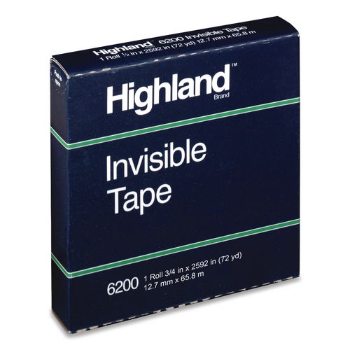 Image of Highland Invisible Permanent Mending Tape, 3" Core, 0.5" X 72 Yds, Clear