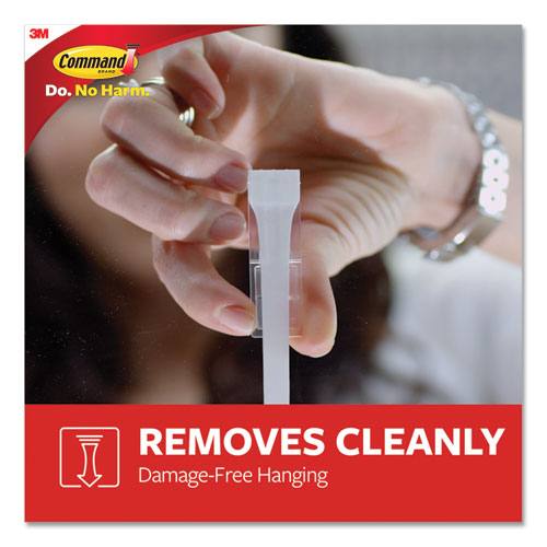 Image of Command General Purpose Hooks, Large, Plastic, White, 5 lb Capacity, 4 Hooks and 6 Strips/Pack