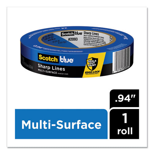 Image of ScotchBlue Sharp Lines Multi-Surface Painter's Tape, 3" Core, 0.94" X 60 Yds, Blue