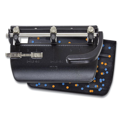 Image of Officemate 32-Sheet Heavy-Duty Two-Three-Hole Punch With Lever Handle, 9/32" Holes, Black
