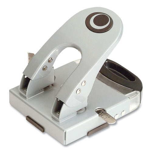 Image of Officemate 50-Sheet Deluxe Two-Hole Punch, 1/4" Holes, Gray/blue