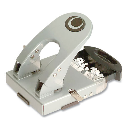 Image of Officemate 50-Sheet Deluxe Two-Hole Punch, 1/4" Holes, Gray/blue