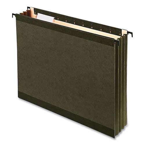 Image of Pendaflex® SureHook Hanging Pocket File, Legal Size, 1/5-Cut Tabs, Standard Green, 4/Pack