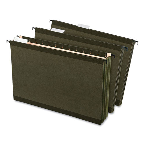 Image of Pendaflex® SureHook Hanging Pocket File, Legal Size, 1/5-Cut Tabs, Standard Green, 4/Pack