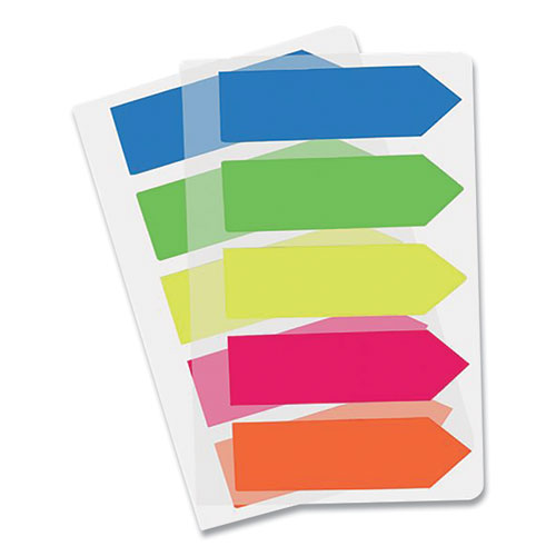 Image of Redi-Tag® Removable Small Arrow Page Flags, Blue, Green, Orange Pink, Yellow, 125/pack
