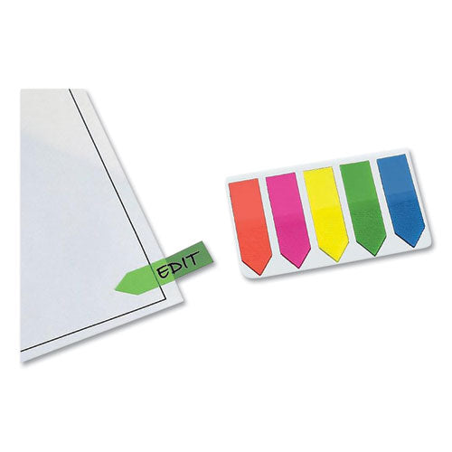 Image of Redi-Tag® Removable Small Arrow Page Flags, Blue, Green, Orange Pink, Yellow, 125/pack