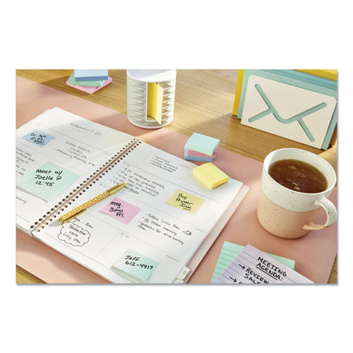 Image of Post-it® Notes Original Pads in Beachside Cafe Collection Colors, 1.38" x 1.88", 100 Sheets/Pad, 12 Pads/Pack