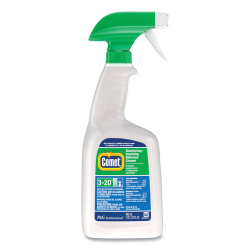 Image of Comet® Disinfecting-Sanitizing Bathroom Cleaner, 32 oz Bottles, 8 Bottles and 2 Trigger Sprayers/Carton