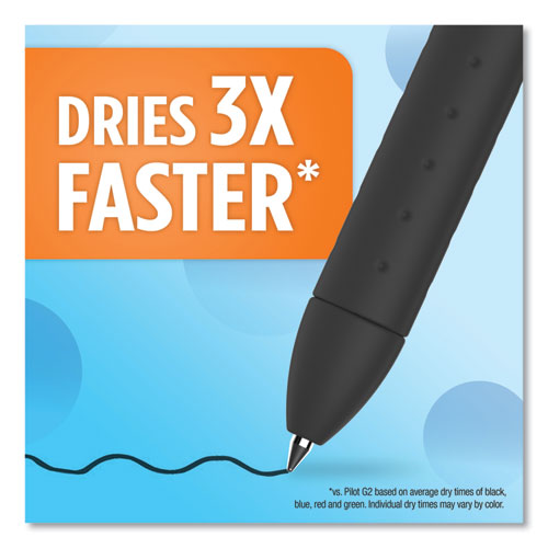 Image of Paper Mate® InkJoy Gel Pen, Retractable, Fine 0.5 mm, Blue Ink, Blue Barrel, Dozen