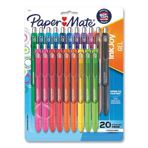 Image of Paper Mate® Inkjoy Gel Pen, Retractable, Medium 0.7 Mm, Assorted Ink And Barrel Colors, 20/pack