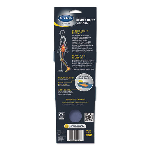 Image of Dr. Scholl's® Pain Relief Orthotic Heavy Duty Support Insoles, Men Sizes 8 To 14, Gray/blue/orange/yellow, Pair