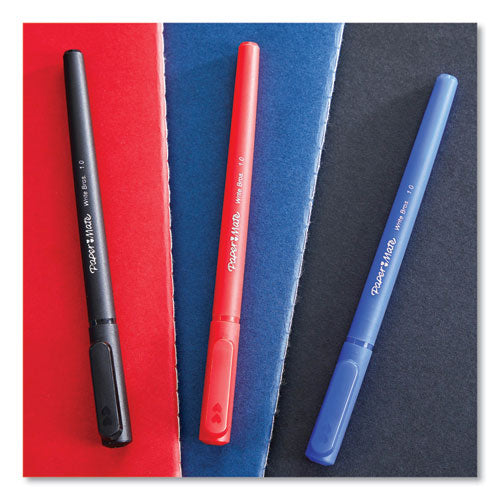 Image of Paper Mate® Write Bros. Ballpoint Pen, Stick, Fine 0.8 Mm, Red Ink, Red Barrel, Dozen