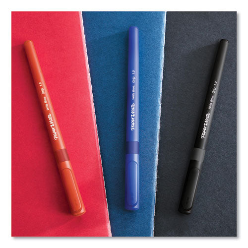 Image of Paper Mate® Write Bros. Grip Ballpoint Pen, Stick, Medium 1 Mm, Blue Ink, Blue Barrel, Dozen