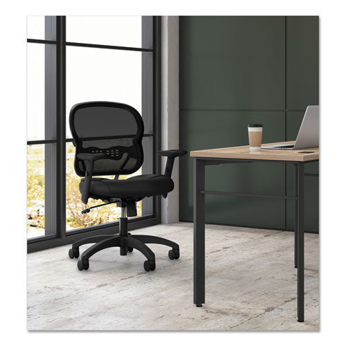 Image of HON® Wave Mesh Mid-Back Task Chair, Supports Up To 250 Lb, 18" To 22.25" Seat Height, Black