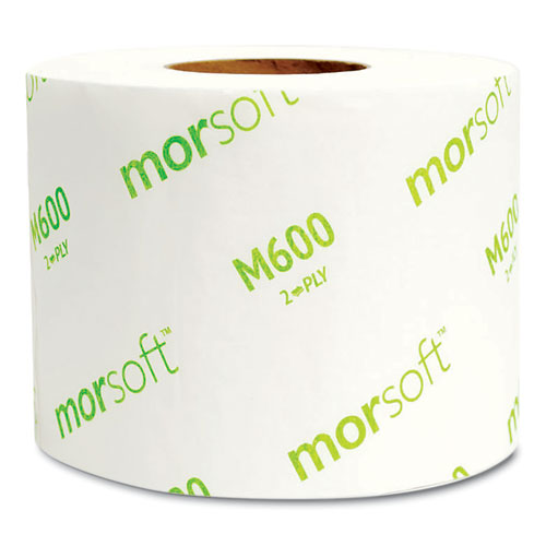 Image of Morcon Tissue Morsoft Controlled Bath Tissue, Septic Safe, 2-Ply, White, 600 Sheets/Roll, 48 Rolls/Carton