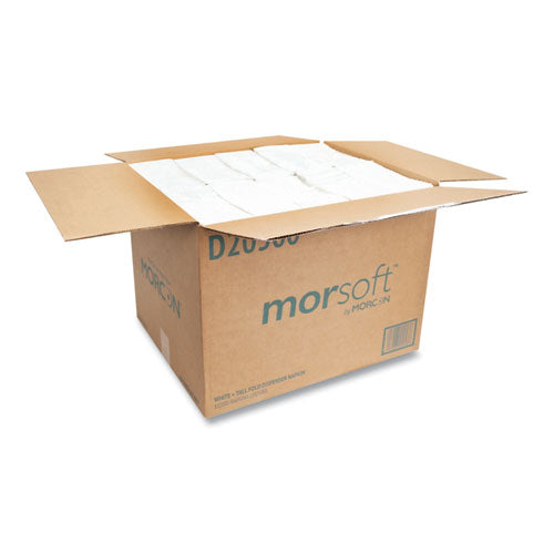 Image of Morcon Tissue Morsoft Dispenser Napkins, 1-Ply, 6 x 13, White, 500/Pack, 20 Packs/Carton
