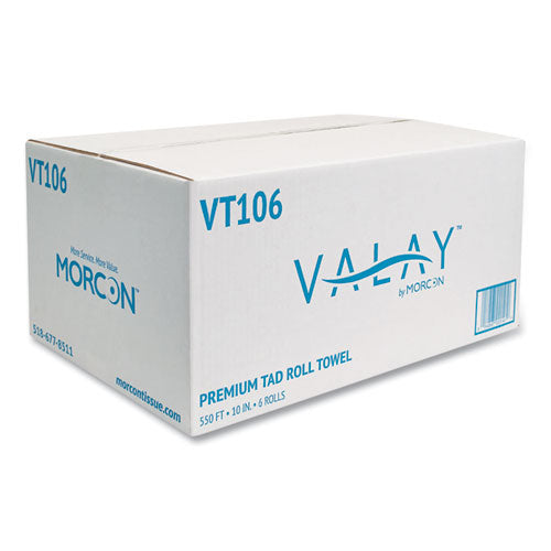 Image of Morcon Tissue 10 Inch Tad Roll Towels, 1-Ply, 10" X 550 Ft, White, 6 Rolls/carton