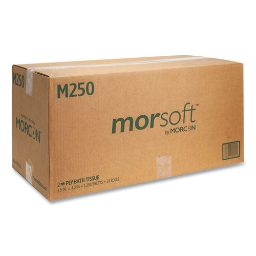 Image of Morcon Tissue Small Core Bath Tissue, Septic Safe, 2-Ply, White, 1,250/Roll, 24 Rolls/Carton