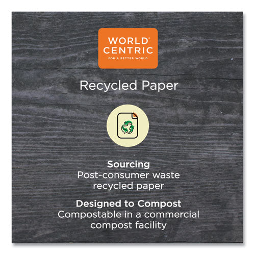 Image of World Centric® 100 Percent Pcw Recycled Paper Towels, 1-Ply, 9 X 9, Natural, 250/pack, 16 Packs/carton