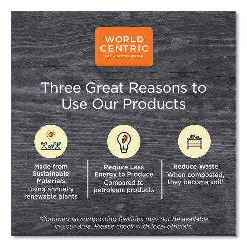 Image of World Centric® PLA Lids for TRSC60 Fiber Containers, 7.8 x 10.2 x 0.5, Clear, Plastic, 400/Carton