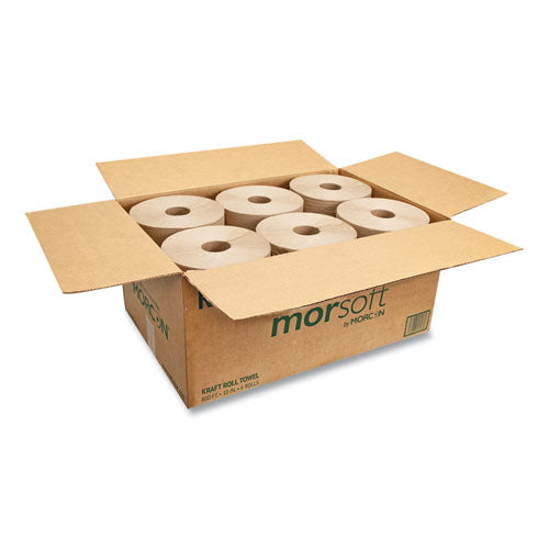 Image of Morcon Tissue 10 Inch Roll Towels, 1-Ply, 10" X 800 Ft, Kraft, 6 Rolls/carton