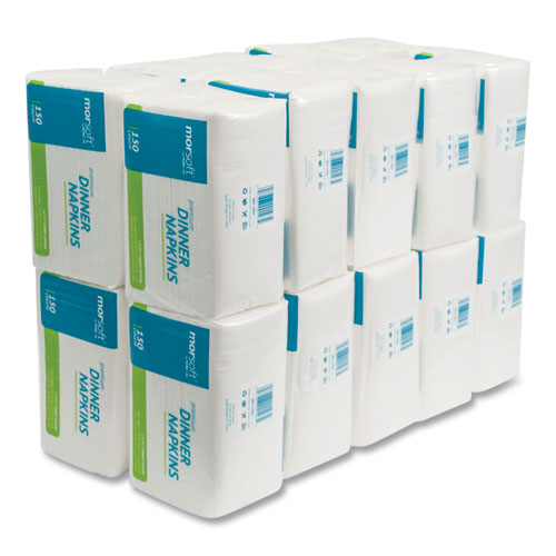Image of Morcon Tissue Morsoft Dinner Napkins, 2-Ply, 14.5 X 16.5, White, 3,000/carton