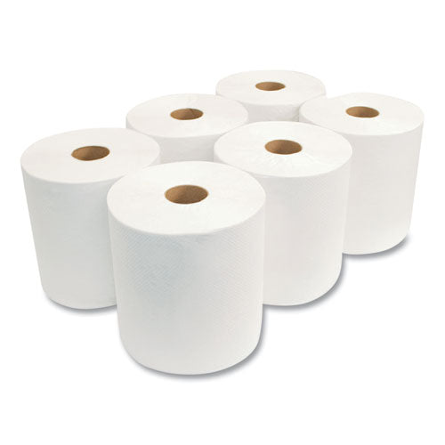 Image of Morcon Tissue Morsoft Universal Roll Towels, 1-Ply, 8" x 800 ft, White, 6 Rolls/Carton