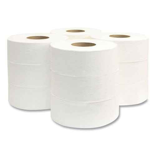 Image of Morcon Tissue Jumbo Bath Tissue, Septic Safe, 2-Ply, White, 3.3" x 625 ft, 12 Rolls/Carton