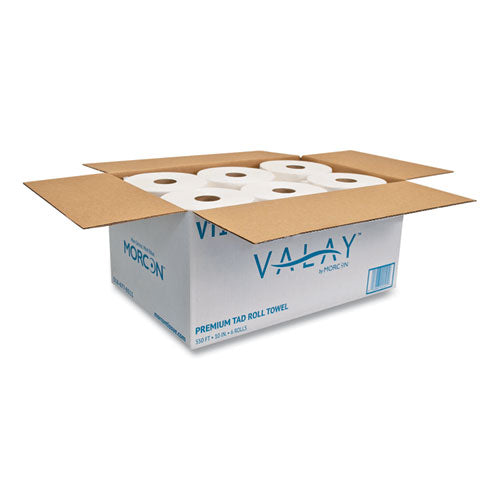 Image of Morcon Tissue 10 Inch Tad Roll Towels, 1-Ply, 10" X 550 Ft, White, 6 Rolls/carton