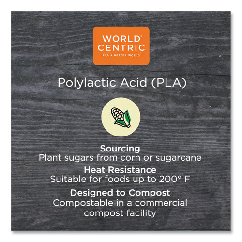 Image of World Centric® PLA Rectangular Deli Container Lids, 6.5 x 7.5 x 0.3, Clear, Plastic, 600/Carton