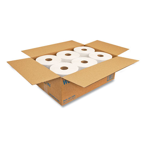 Image of Morcon Tissue Morsoft Universal Roll Towels, 1-Ply, 8" x 800 ft, White, 6 Rolls/Carton
