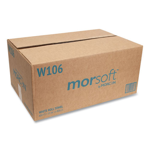 Image of Morcon Tissue 10 Inch Roll Towels, 1-Ply, 10" X 800 Ft, White, 6 Rolls/carton