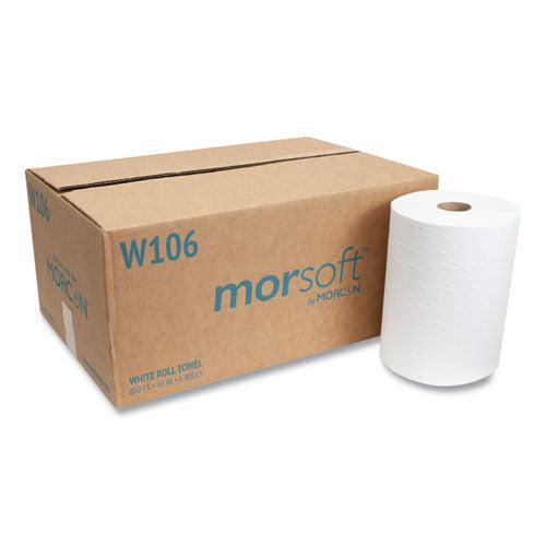 Image of Morcon Tissue 10 Inch Roll Towels, 1-Ply, 10" X 800 Ft, White, 6 Rolls/carton