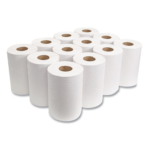 Image of Morcon Tissue Morsoft Universal Roll Towels, 1-Ply, 8" x 350 ft, White, 12 Rolls/Carton