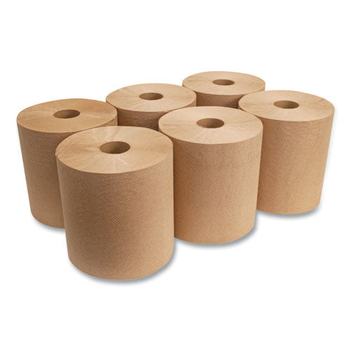 Image of Morcon Tissue Morsoft Universal Roll Towels, 1-Ply, 8" x 800 ft, Brown, 6 Rolls/Carton