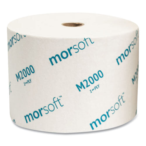 Image of Morcon Tissue Small Core Bath Tissue, Septic Safe, 1-Ply, White, 2,000 Sheets/Roll, 24 Rolls/Carton