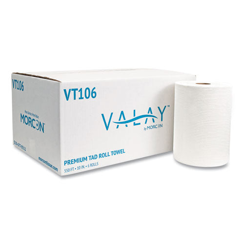 Image of Morcon Tissue 10 Inch Tad Roll Towels, 1-Ply, 10" X 550 Ft, White, 6 Rolls/carton