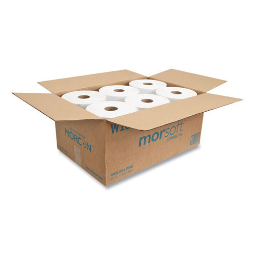 Image of Morcon Tissue 10 Inch Roll Towels, 1-Ply, 10" X 800 Ft, White, 6 Rolls/carton