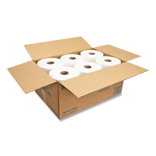 Image of Morcon Tissue 10 Inch TAD Roll Towels, 1-Ply, 10" x 500 ft, White, 6 Rolls/Carton