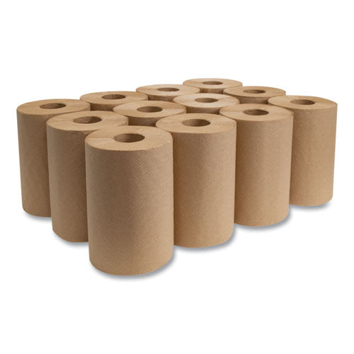 Image of Morcon Tissue Morsoft Universal Roll Towels, 1-Ply, 8" x 350 ft, Brown, 12 Rolls/Carton