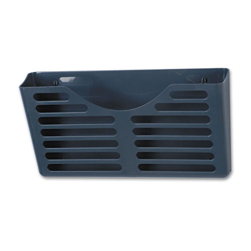 Image of Officemate VerticalMate Cubicle Wall File Pocket, Plastic, Letter Size, 11.5" x 2" x 9", Slate Gray