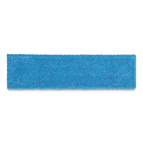 Image of Rubbermaid® Commercial Adaptable Flat Mop Pads, Microfiber, 19.5 X 5.5, Blue