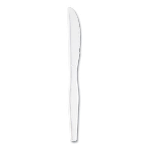 Image of Dixie® Plastic Cutlery, Heavyweight Knife, 7.5", White, 1,000/Carton