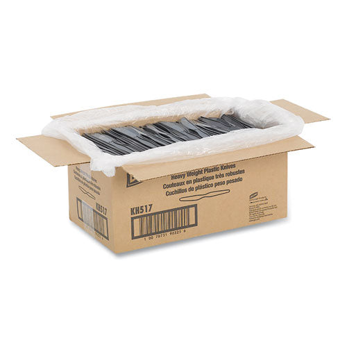 Image of Dixie® Plastic Cutlery, Heavyweight Knife, Black, 1,000/Carton