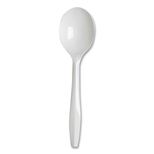 Image of Dixie® Plastic Cutlery, Mediumweight Soup Spoon, White, 1,000/Carton