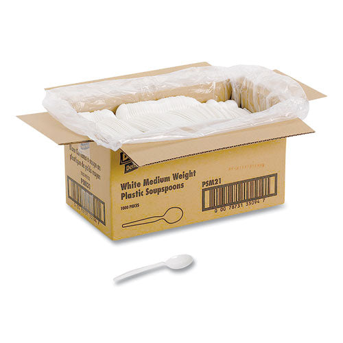 Image of Dixie® Plastic Cutlery, Mediumweight Soup Spoon, White, 1,000/Carton