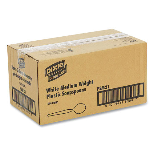Image of Dixie® Plastic Cutlery, Mediumweight Soup Spoon, White, 1,000/Carton