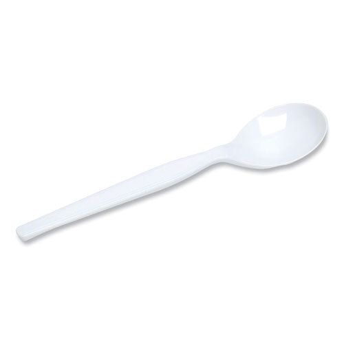 Image of Dixie® Plastic Cutlery, Heavyweight Soup Spoon, White, 1,000/Carton