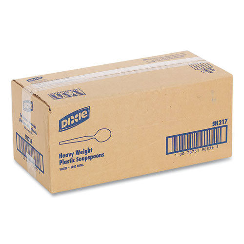 Image of Dixie® Plastic Cutlery, Heavyweight Soup Spoon, White, 1,000/Carton