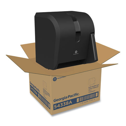 Image of Georgia Pacific® Professional Hygienic Push-Paddle Roll Towel Dispenser, 13 X 10 X 14.4, Black